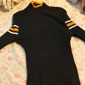 Girls BlackYellowWhite turtle neck long sleeve